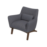 Sillón Brayden de lino gris estilo moderno de mediados de siglo con diseño de lado marino