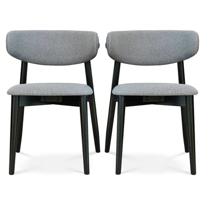 Silla de comedor Korbin de tela gris (juego de 2)