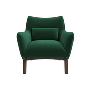 Sillón Brayden de terciopelo verde oscuro de mediados de siglo
