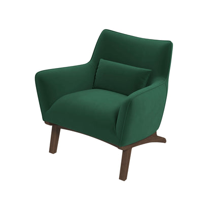 Sillón Brayden de terciopelo verde oscuro de mediados de siglo