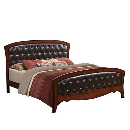 Jenny Panel Bed with Tufted Upholstery and Arched Design