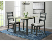Martin 3 pc Drop Leaf Dining Set (Black Base)