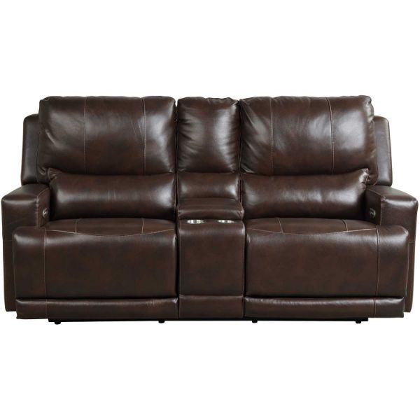 Comal Leather Touch Dual Power Loveseat