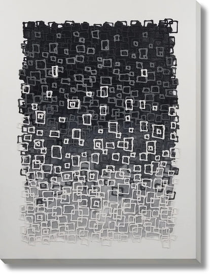 ''Textured Graphite Mosaic'' Hand-painted 3D Canvas