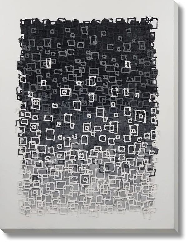 ''Textured Graphite Mosaic'' Hand-painted 3D Canvas