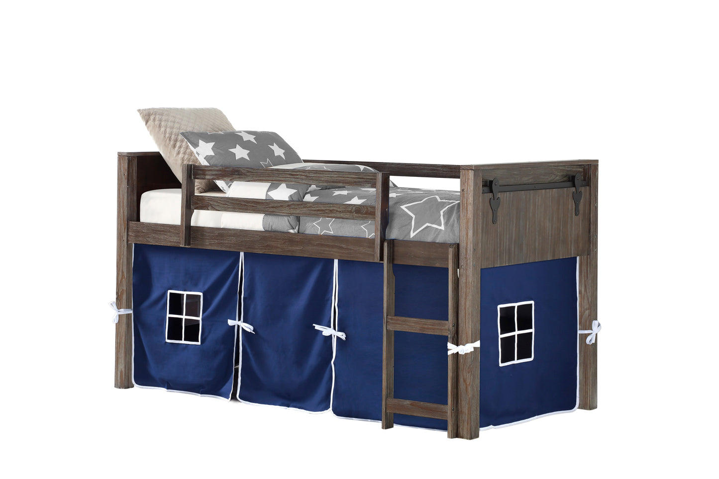 Barn Door Low Loft with Blue Tent