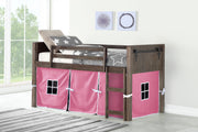 Barn Door Low Loft with Pink Tent
