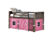 Barn Door Low Loft with Pink Tent
