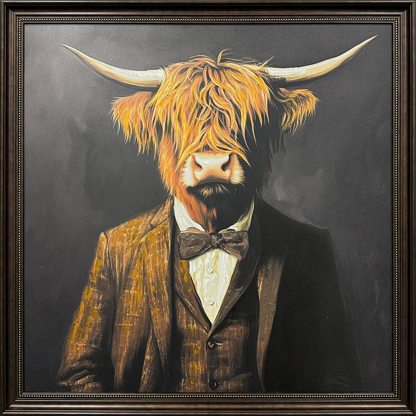 Dapper Highland Hand-Embellished Canvas in Frame