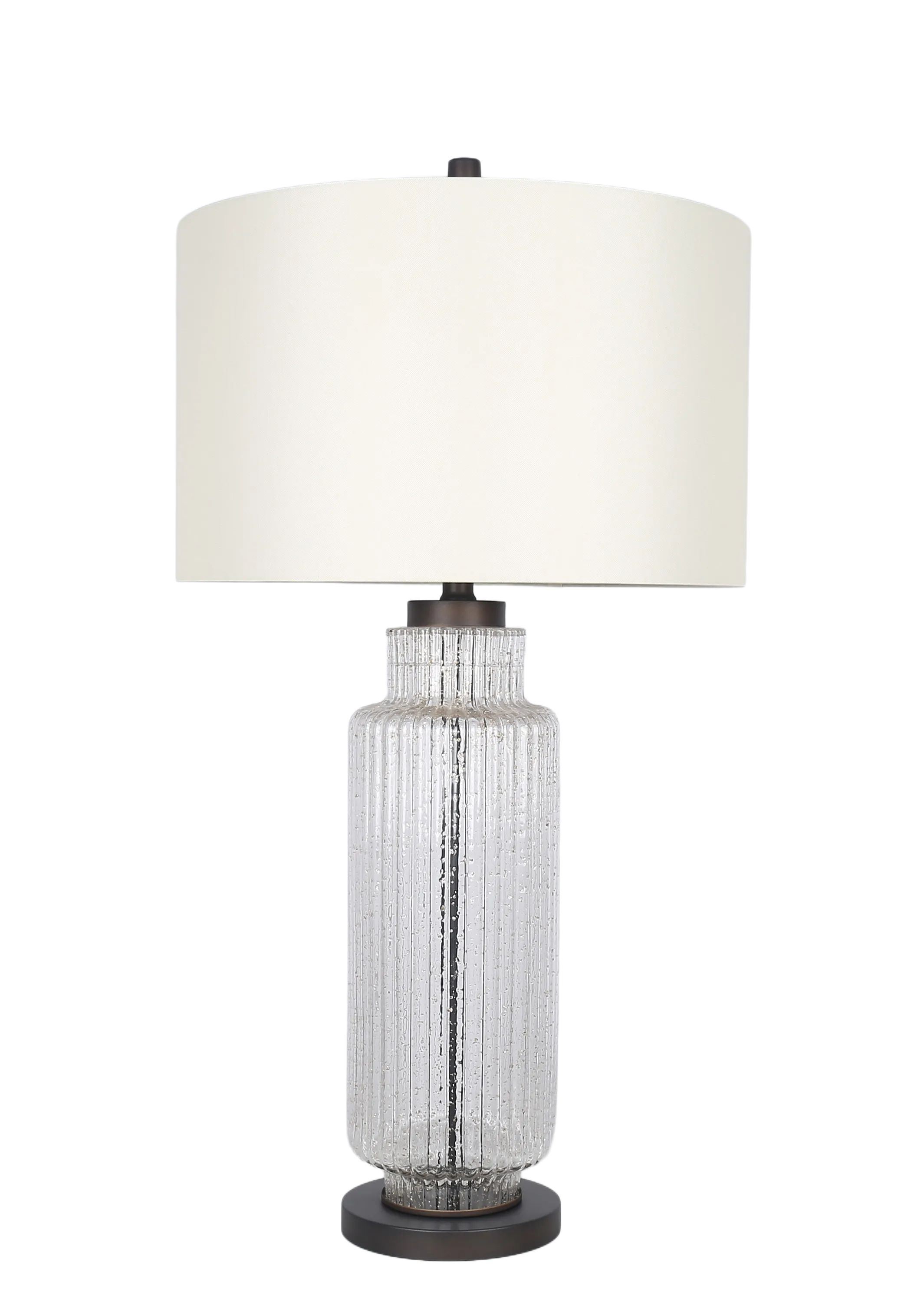 Lumina Ripple Ribbed Glass & Metal Table Lamp (Case Pack 2)