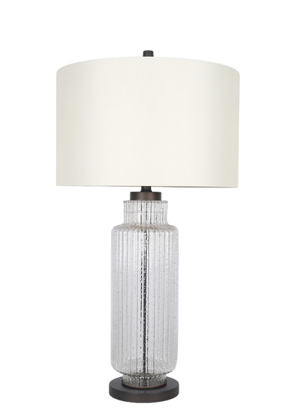 Lumina Ripple Ribbed Glass & Metal Table Lamp (Case Pack 2)