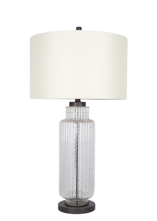 Lumina Ripple Ribbed Glass & Metal Table Lamp (Case Pack 2)