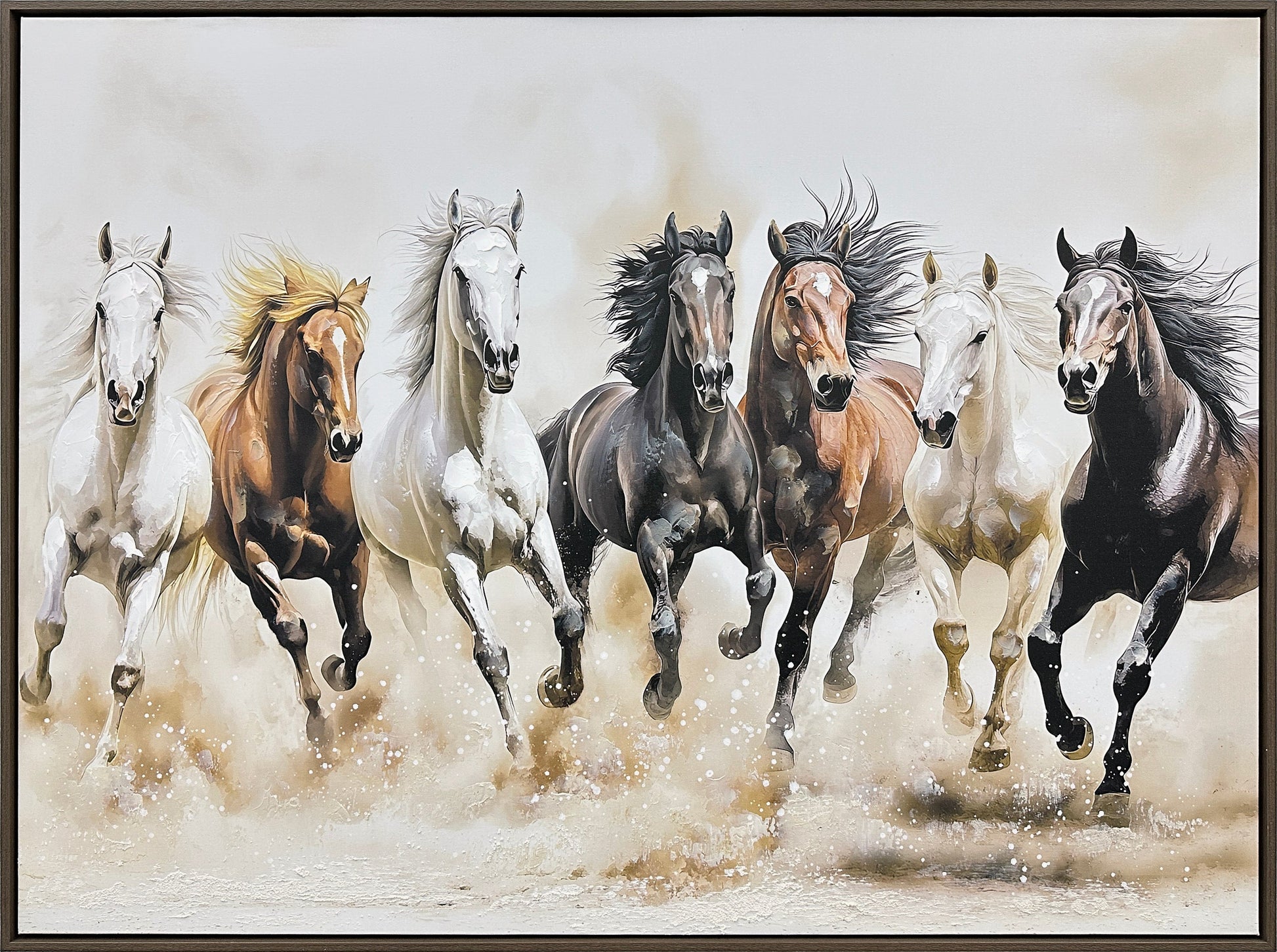 Thundering Herd Hand-Embellished Canvas in Frame