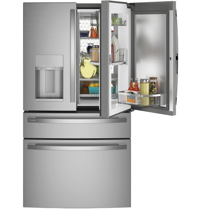 GE Profile™ 27,9 pies cúb. Pie. Refrigerador inteligente de puertas francesas de 4 puertas resistente a huellas dactilares con puerta en puerta