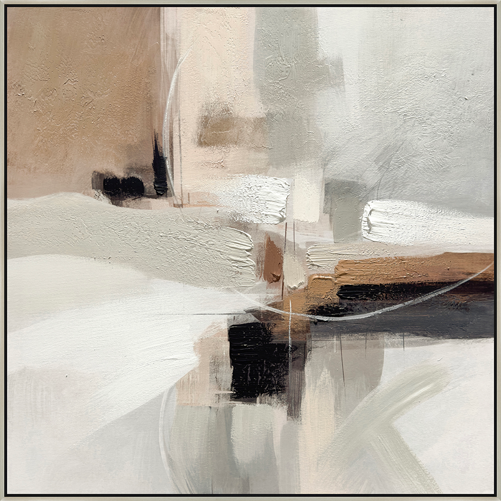 Earthy Abstraction II Hand-embellished Canvas in Frame