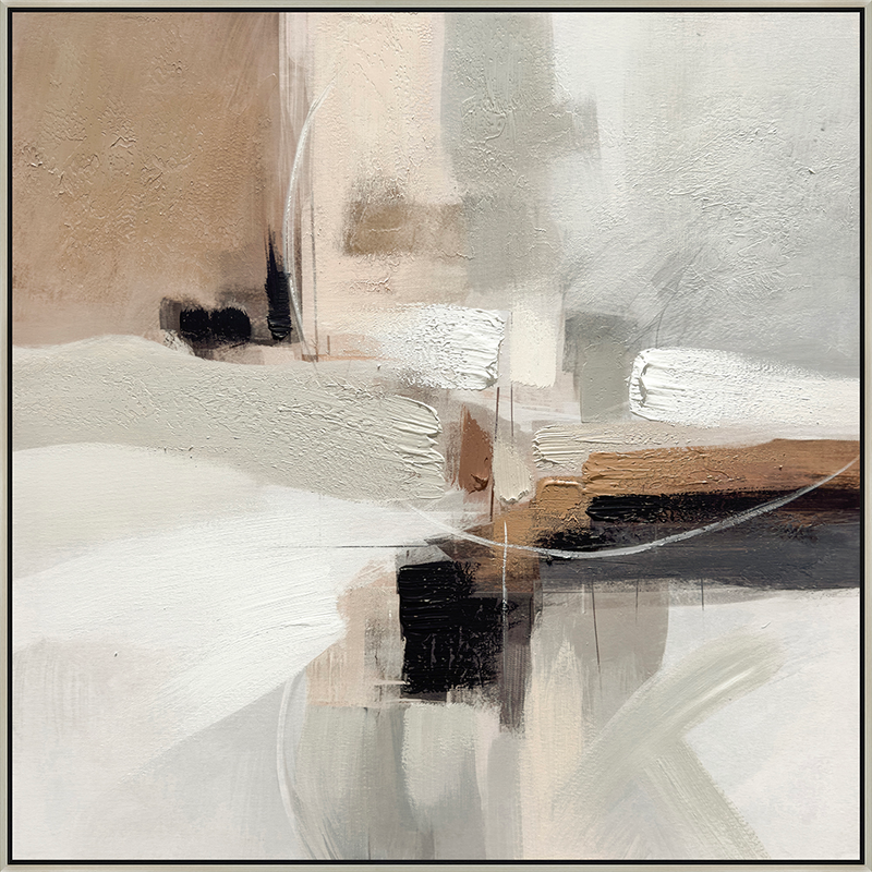 Earthy Abstraction II Hand-embellished Canvas in Frame