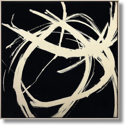 ''Midnight Motion Bold Abstract'' Suede Canvas w/ Metallic