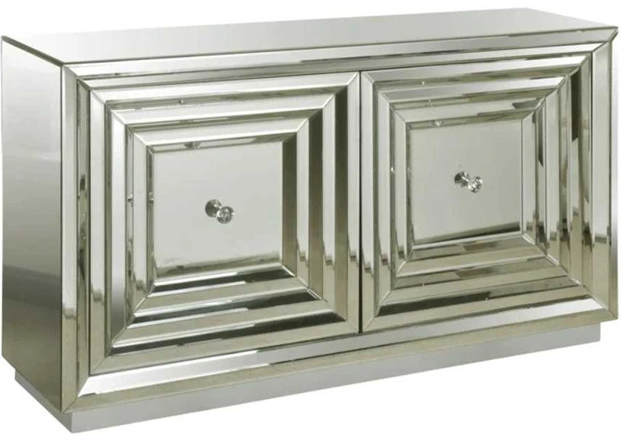 2-Door Stepped Mirror Cabinet