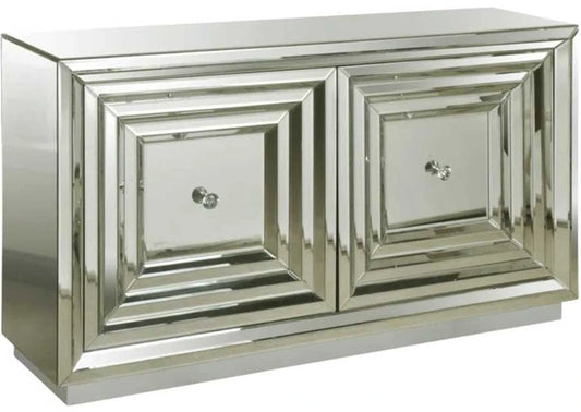 2-Door Stepped Mirror Cabinet