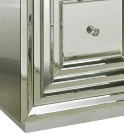 2-Door Stepped Mirror Cabinet