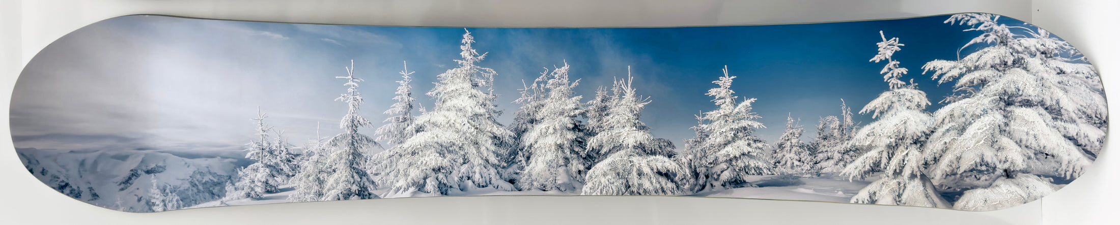 ''Snowboard with Snow Trees Design'' Hand-painted Snowboard