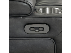 Conjunto de dos loveseats de cuero con reposacabezas y reclinación eléctrica Pulaski