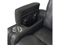 Conjunto de dos loveseats de cuero con reposacabezas y reclinación eléctrica Pulaski