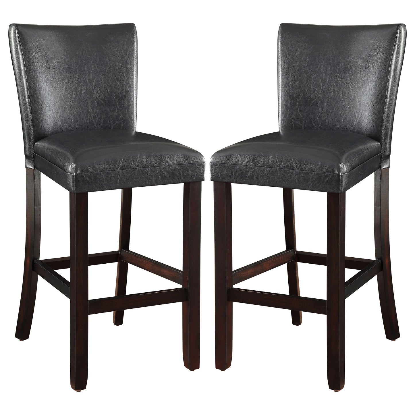 Alberton Leatherette Upholstered Bar Chair Black (Set of 2)
