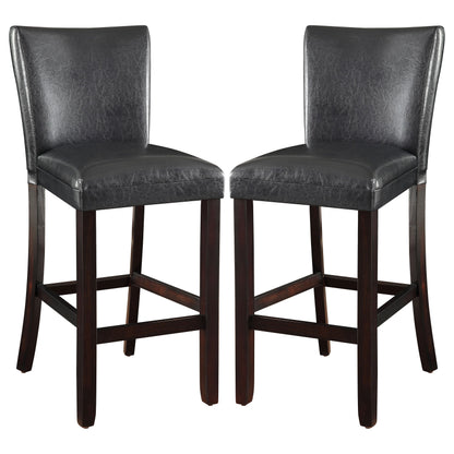 Alberton Leatherette Upholstered Bar Chair Black (Set of 2)
