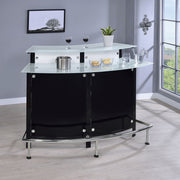 Gabinete para vinos Keystone con tapa de vidrio curvo para el hogar, color negro