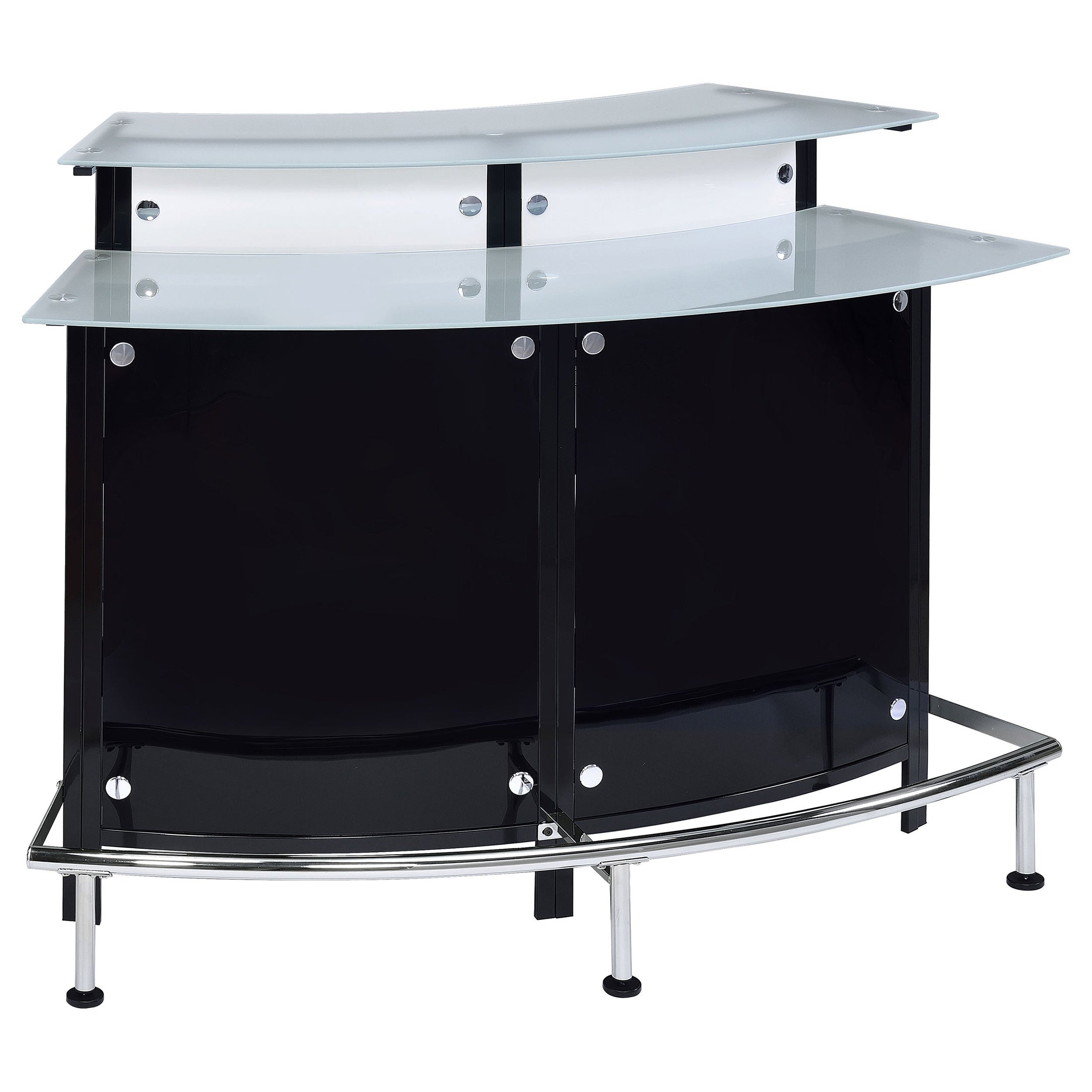 Gabinete para vinos Keystone con tapa de vidrio curvo para el hogar, color negro