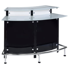 Gabinete para vinos Keystone con tapa de vidrio curvo para el hogar, color negro