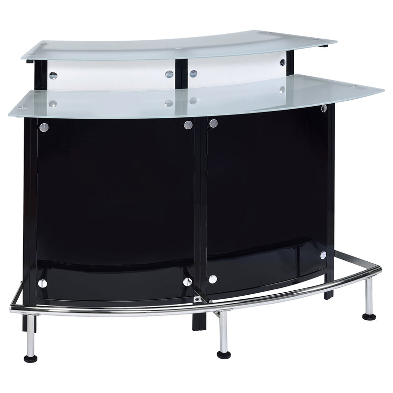 Gabinete para vinos Keystone con tapa de vidrio curvo para el hogar, color negro
