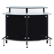 Gabinete para vinos Keystone con tapa de vidrio curvo para el hogar, color negro