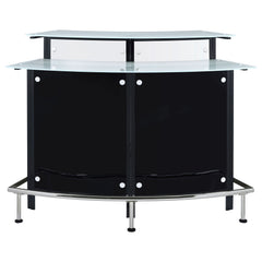 Gabinete para vinos Keystone con tapa de vidrio curvo para el hogar, color negro