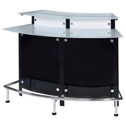 Gabinete para vinos Keystone con tapa de vidrio curvo para el hogar, color negro