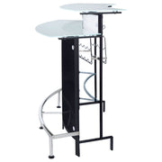 Gabinete para vinos Keystone con tapa de vidrio curvo para el hogar, color negro