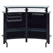 Gabinete para vinos Keystone con tapa de vidrio curvo para el hogar, color negro