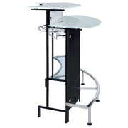 Gabinete para vinos Keystone con tapa de vidrio curvo para el hogar, color negro