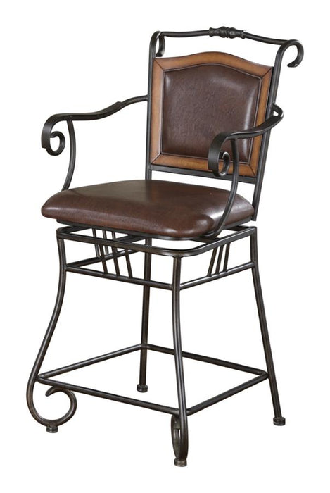 Sunland Brown and Bronze Upholstered Counter Height Stool