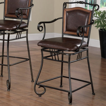 Prescott Roll-Arm Swivel Counter Stool
