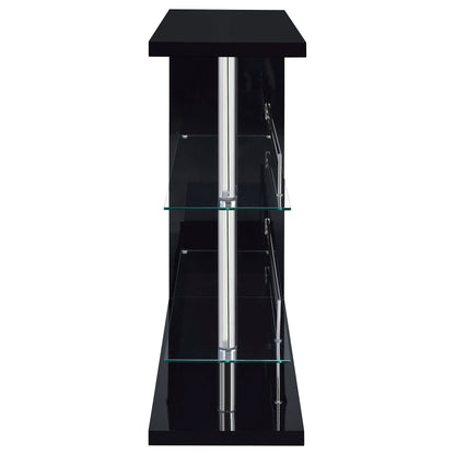 Prescott Rectangular Home Wine Table Black High Gloss