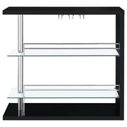 Prescott Rectangular Home Wine Table Black High Gloss
