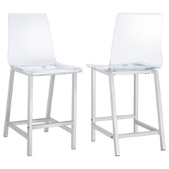 Silla de bar Juelia de acrílico transparente cromado (juego de 2)