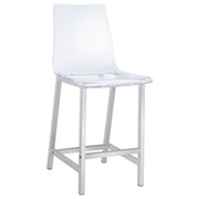 Silla de bar Juelia de acrílico transparente cromado (juego de 2)