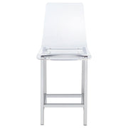 Silla de bar Juelia de acrílico transparente cromado (juego de 2)