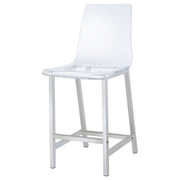 Silla de bar Juelia de acrílico transparente cromado (juego de 2)