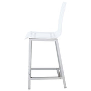 Silla de bar Juelia de acrílico transparente cromado (juego de 2)