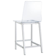 Silla de bar Juelia de acrílico transparente cromado (juego de 2)