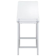 Silla de bar Juelia de acrílico transparente cromado (juego de 2)